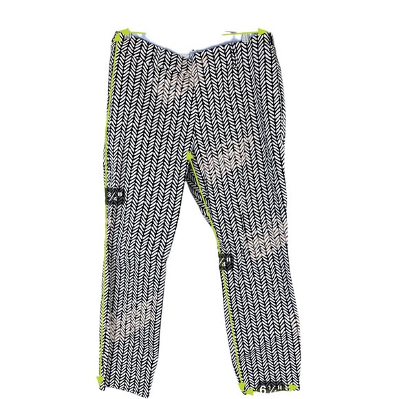 Hatley Womens Chevron Print Pants Black White 10 Elastic Waist Pull On Festival - Picture 2 of 6